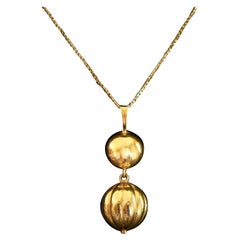 Mid-Century Modern Pendant Necklace, Chain, 10K Gold, U.S., Circa 1980's