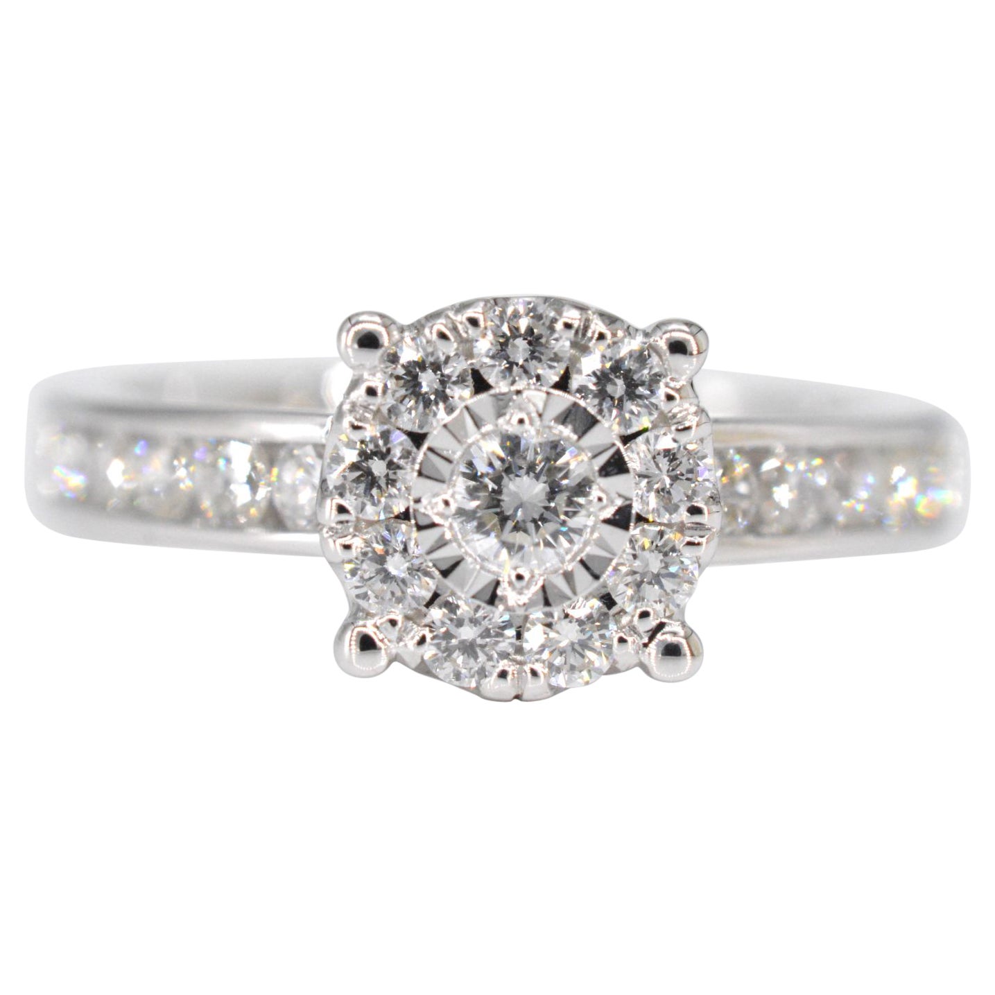 White Gold Entourage Ring with Diamonds 0.70 Carat For Sale