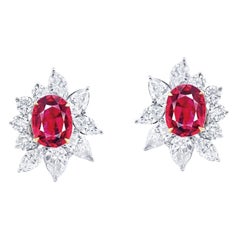 Emilio Jewelry Certified Burma No Heat Ruby Earrings