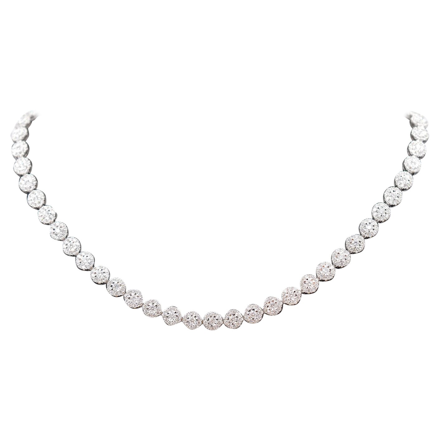 Diamond Necklace Fully Set with 670 Brilliant Cut Diamonds, 8.00 Carat