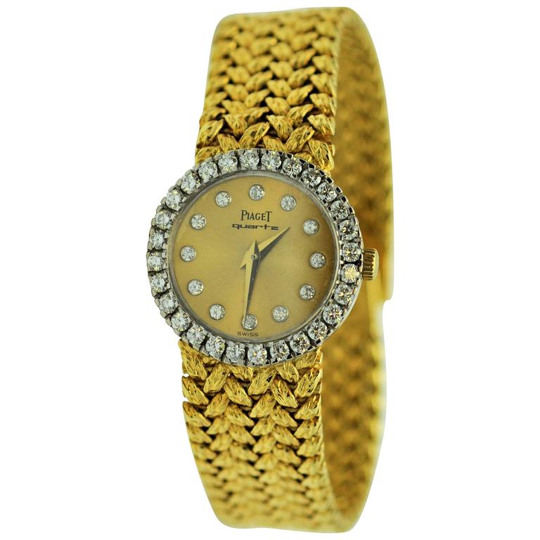 Piaget Yellow Gold Diamond Bracelet Quartz Wristwatch at 1stDibs