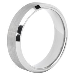 Verlobungsring mit abgeschrägtem Tungsten, Dual Finish Comfort Fit, 6 mm