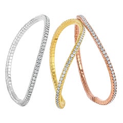 7,5 Karat Set aus 3 flexiblen Diamant-Tennisarmbändern