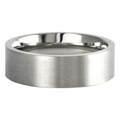 The Franklin : Modern Flat Brushed Titanium 7mm Comfort Fit Wedding Band