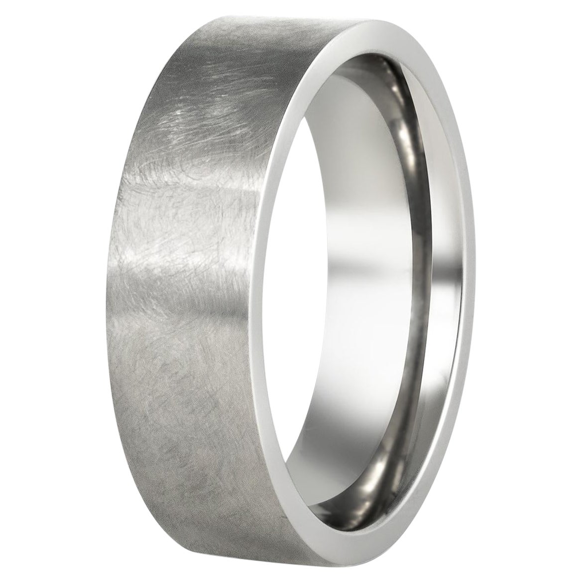 For Sale:  Huxley : Hand Etched Brushed Flat Titanium Comfort Fit Wedding Band