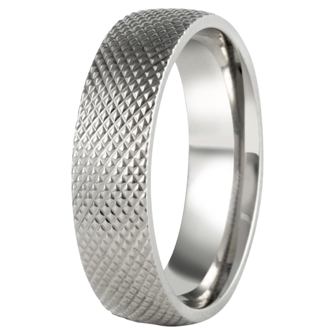 For Sale:  The MCA : Machine Cross Hatched Titanium Comfort Fit Wedding Band