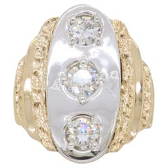 Custom Men's Three stone 1.72CTW Diamond Ring 