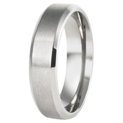 The Orwell : Flat Titanium with Bright Beveled Edge Comfort Fit Wedding Band