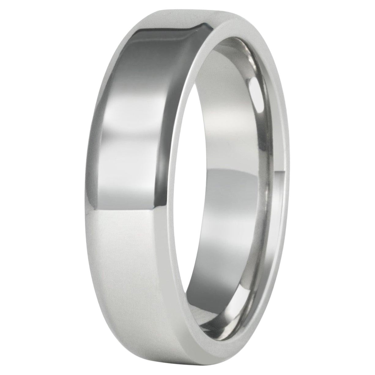 The Owens : Polished Cobalt Beveled Edge Comfort Fit Wedding Band