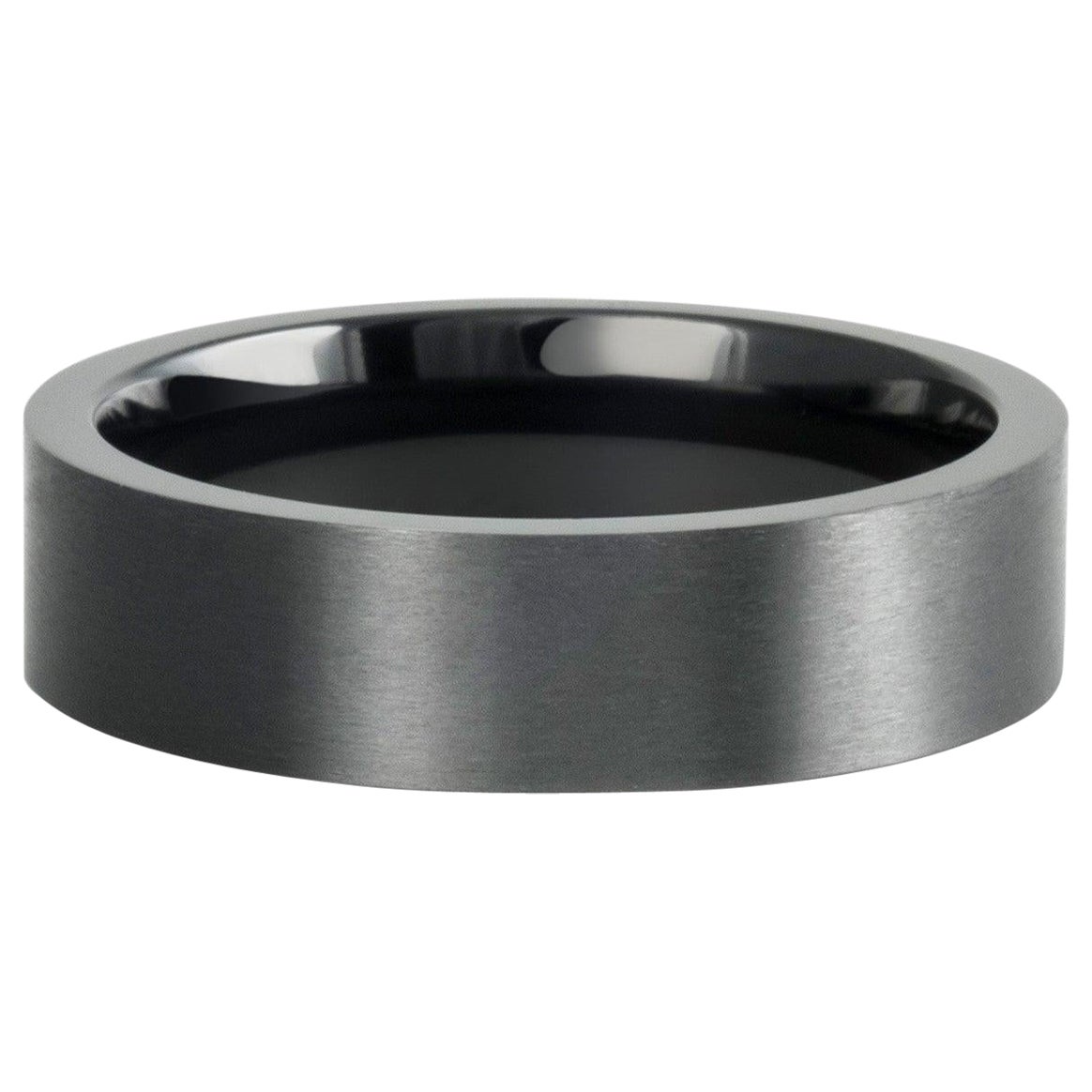 Phoenix, Black Titanium Flat Brushed Comfort Fit Wedding Band