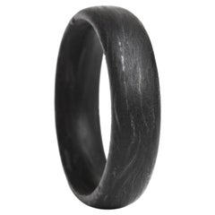 The Roa : Forged Raw Carbon Fiber Slight Dome Comfort Fit Wedding Band