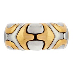 Vintage Bvlgari "Parentesi" Yellow, Rose Gold and Steel Stretch Ring