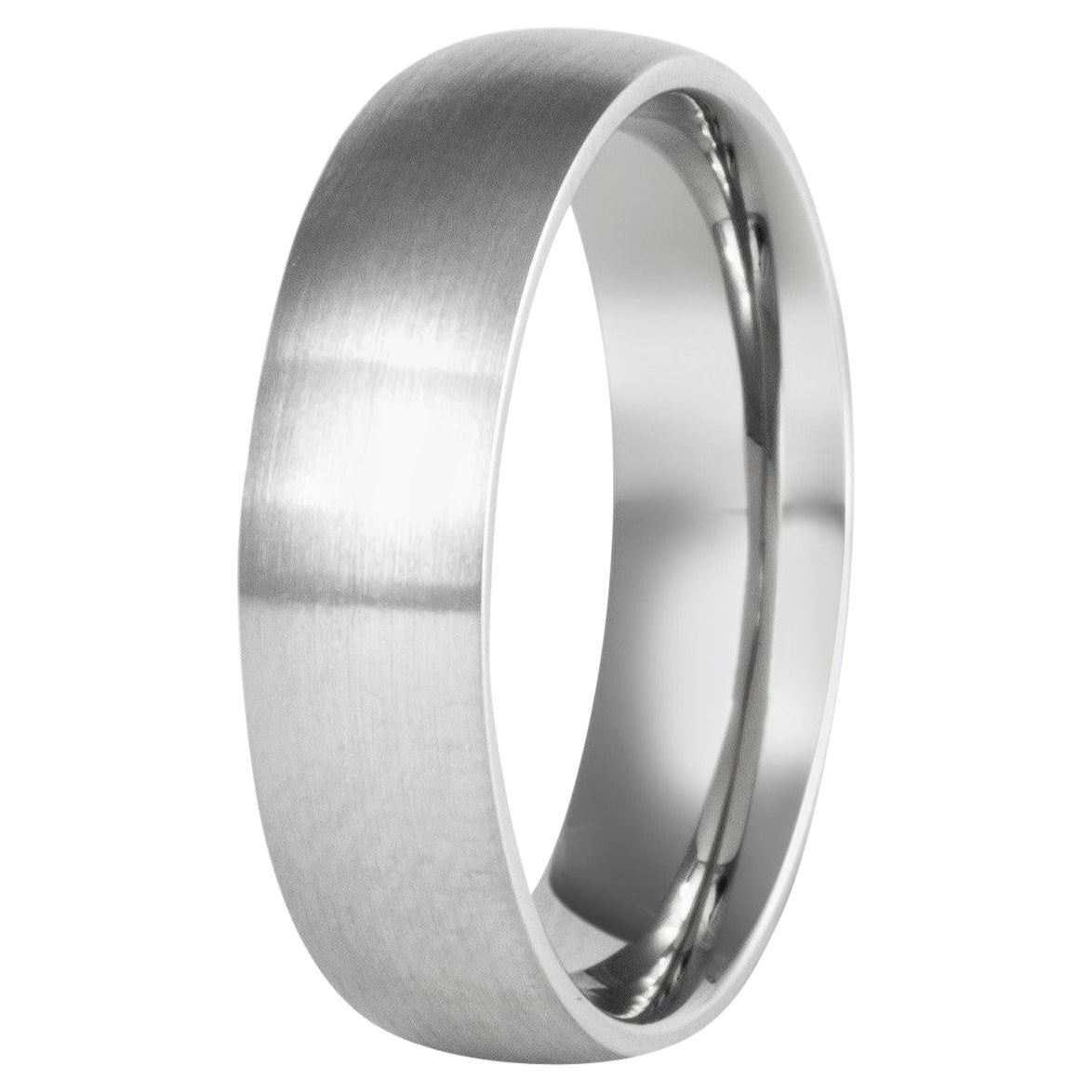 The Sullivan : Stainless Steel Brushed Slight Dome Comfort Fit Wedding Band