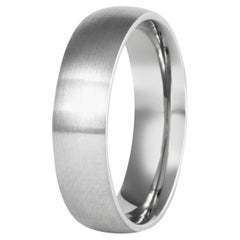 The Sullivan : Stainless Steel Brushed Slight Dome Comfort Fit Wedding Band