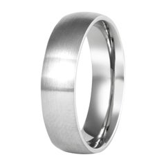 The Tillman : Brushed Slight Dome Titanium Comfort Fit Wedding Band