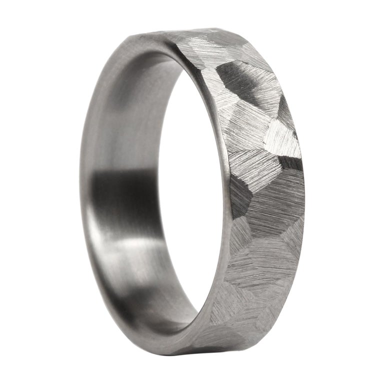 Customizable The Ulrich : Hammered Facets Flat Tantalum Comfort Fit Wedding  Band For Sale at 1stDibs | flat ulrich, hammered tantalum ring