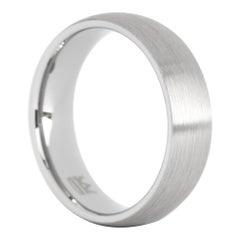 Weiland : Slight Dome Brushed Tungsten Comfort Fit Wedding Band