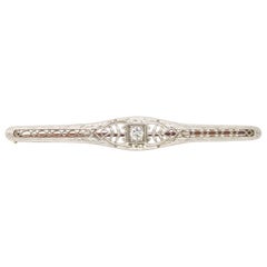 Estate Bar Style Diamond Brooch