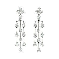 Boucles d'oreilles pendantes chandelier en diamant de 6.05 carats