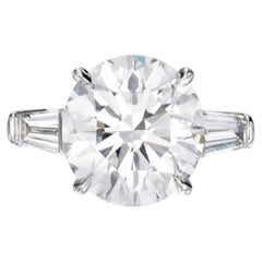 GIA Certified 3 Carat Round Brilliant Cut Platinum Ring