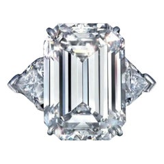 GIA Certified 4 Carat Emerald Cut Diamond Solitaire Ring
