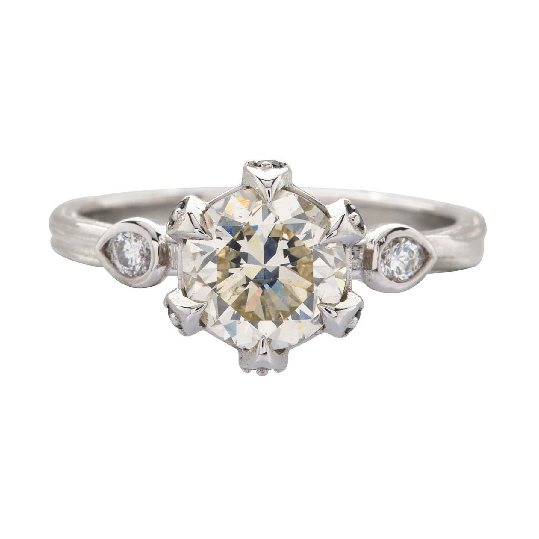 Platinum Invincible Crown Diamond Ring For Sale