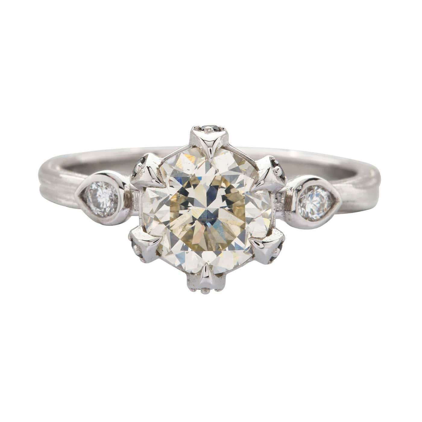 Platinum Invincible Crown Diamond Ring For Sale at 1stDibs