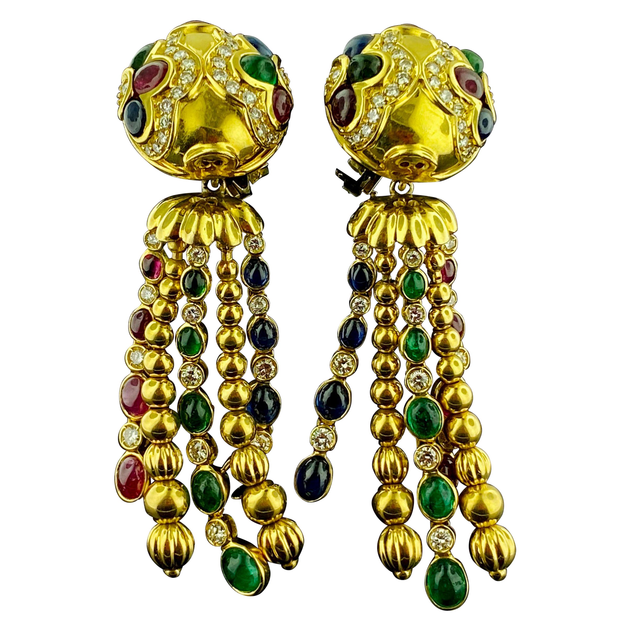 Italian Designed Multi-Gem Earrings