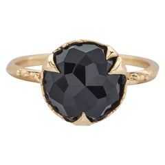 10k Yellow Gold Mystical Black Onyx Solitaire Ring