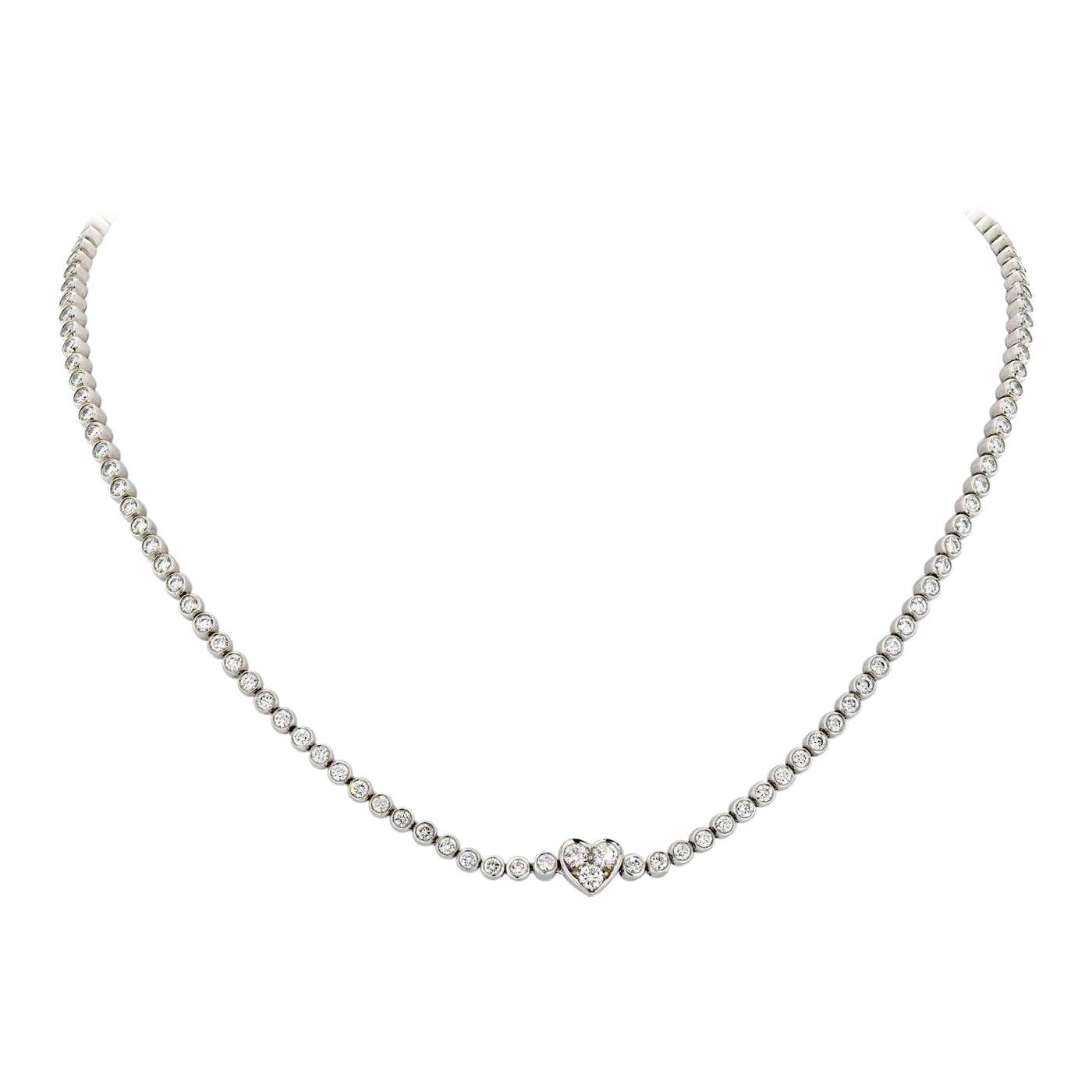Tiffany bezel necklace Clearance