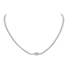 Vintage Tiffany & Co. Platinum 8 Carat Bezel Set Diamond Necklace