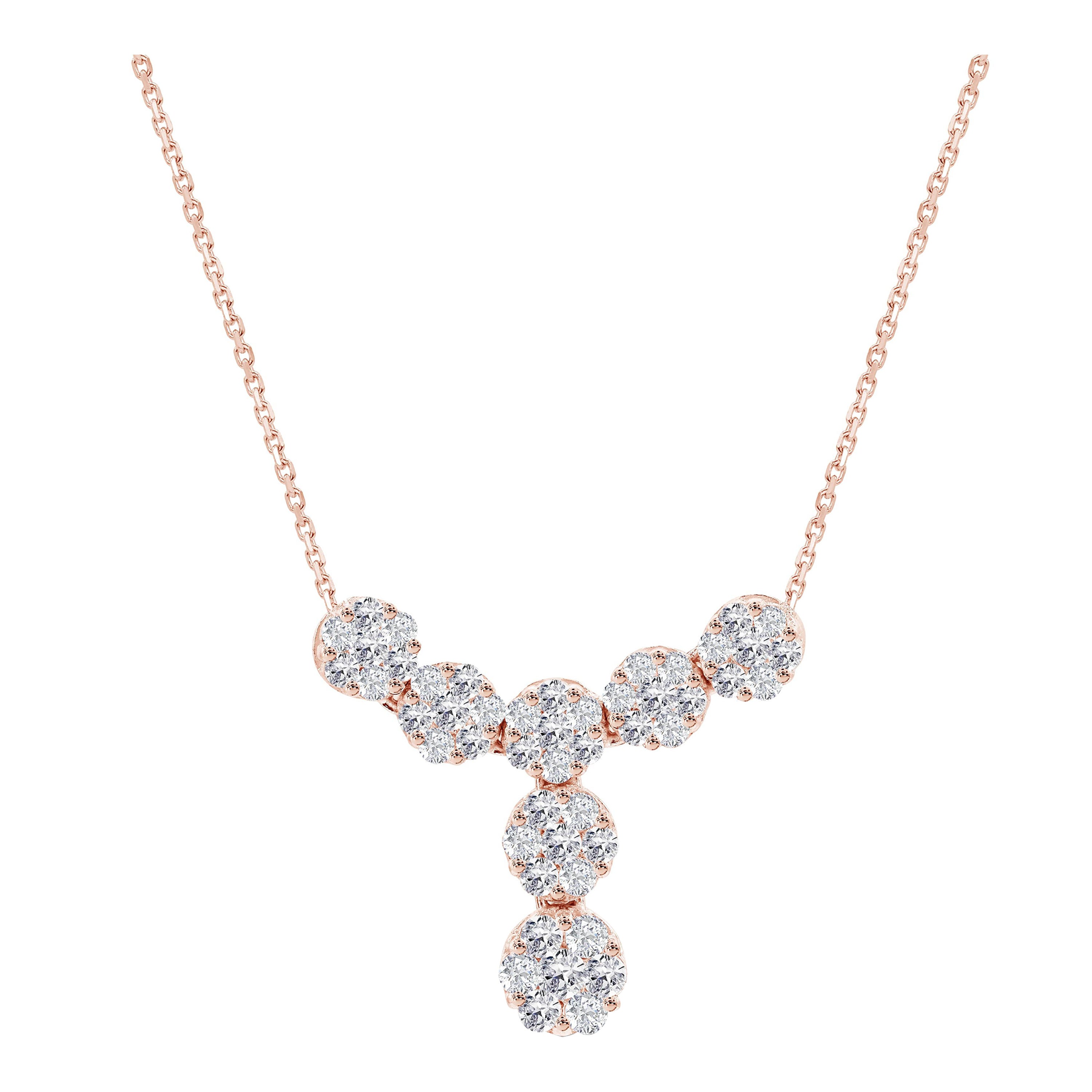 Collier à pampilles avec diamant de 0,88 ct en or 18K