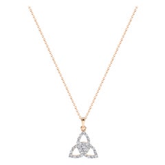 0.18 Ct Diamond Celtic Trinity Knot Necklace in 18K Gold