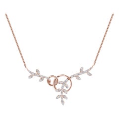 Used 0.41 Ct Diamond Leaf Necklace in 18K Gold