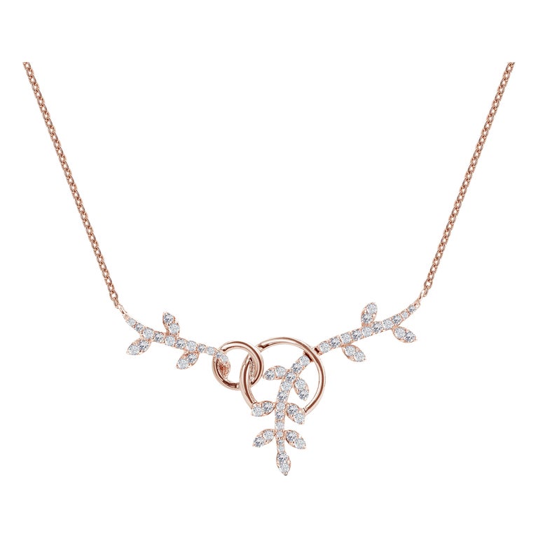0.18 CT Diamond 18K Gold Lotus Om Pendant necklace For Sale at 1stDibs