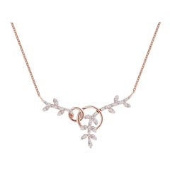 0.41 Ct Diamond Leaf Necklace in 14K Gold