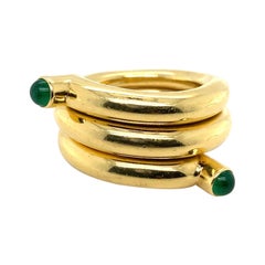 Retro Schlumberger Studios for Tiffany & Co Emerald Double Coil Ring