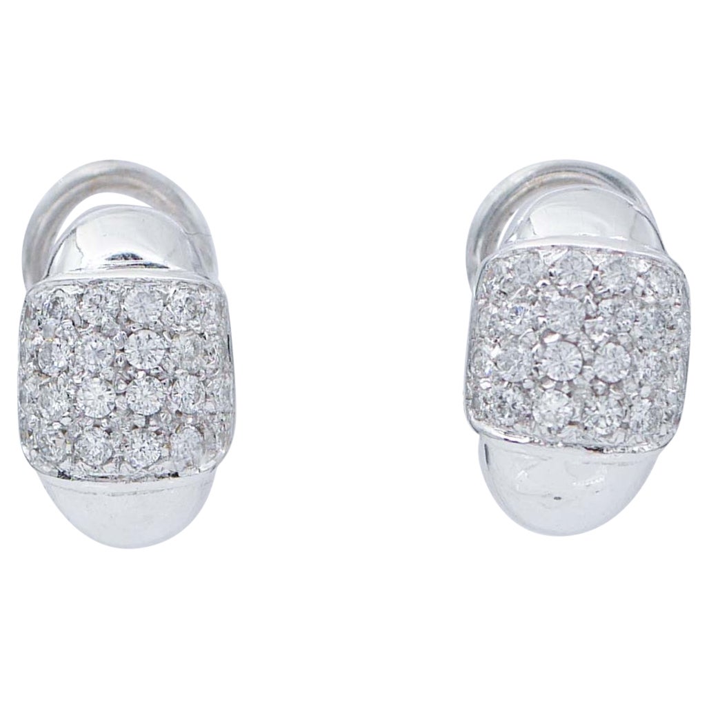 Diamonds, 18 Karat White Gold Earrings