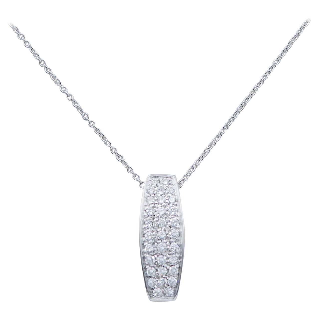 Diamonds, 18 Karat White Gold Pendant Necklace