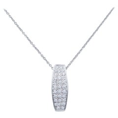 Collier pendentif en or blanc 18 carats, diamants