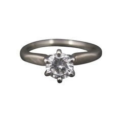 Retro 18K .33 Carat Diamond Engagement Ring Size 4