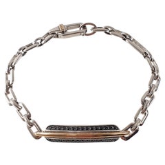 Zancan Cosmopolitanisches Armband aus Sterlingsilber, Roségold und schwarzen Spinellen