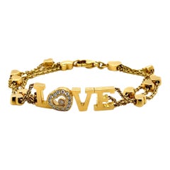 Vintage Chopard Diamond Love Bracelet 18 Karat Yellow Gold