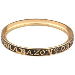 18K Yellow Gold Georgian Mourning Ring c. 1789