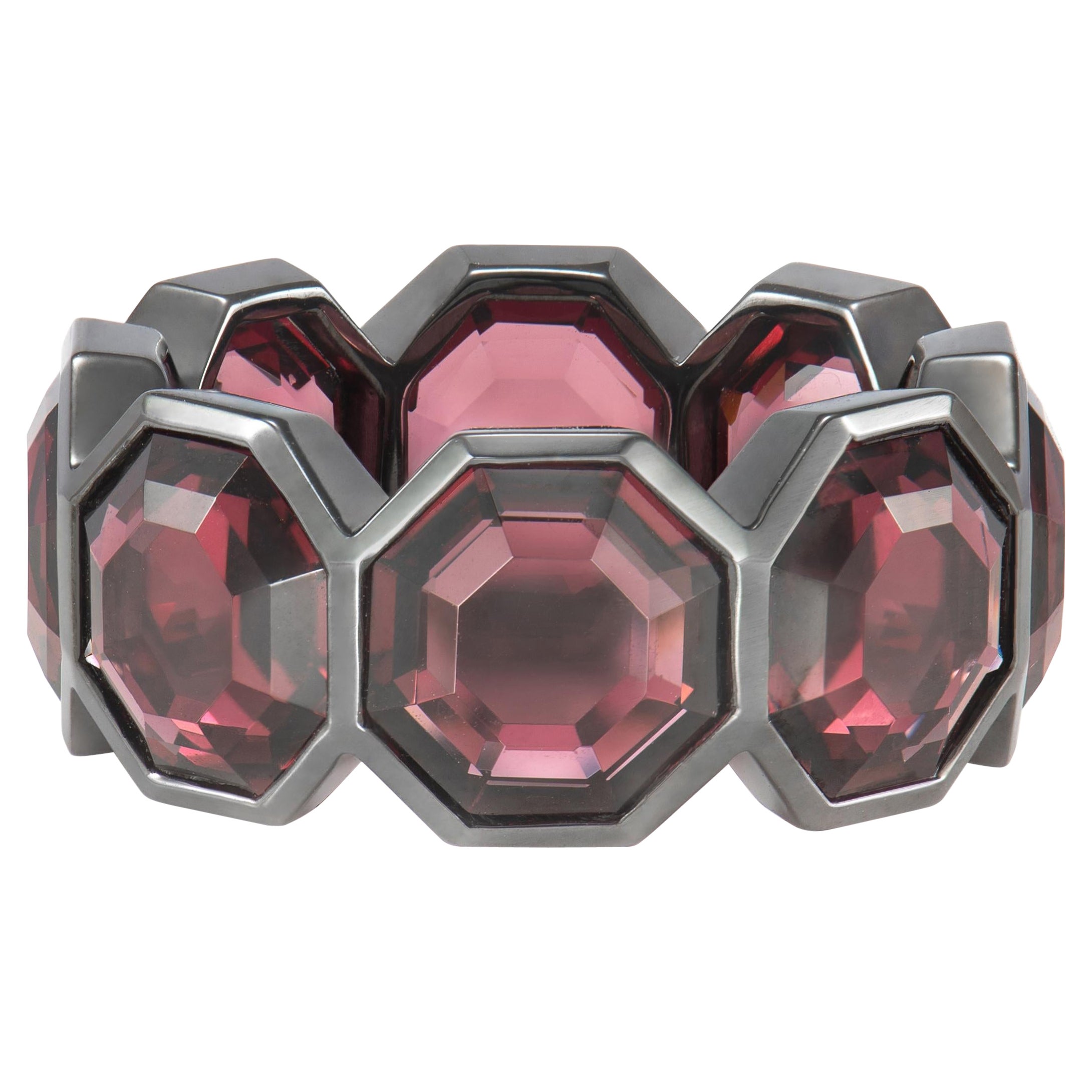 Priyashi Nahata Russell Ring in 18 Karat Black Gold with Pink Rhodolite.