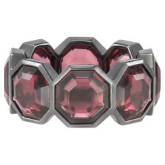 Used Russell Ring in 18 Karat Black Gold with Pink Rhodolite.