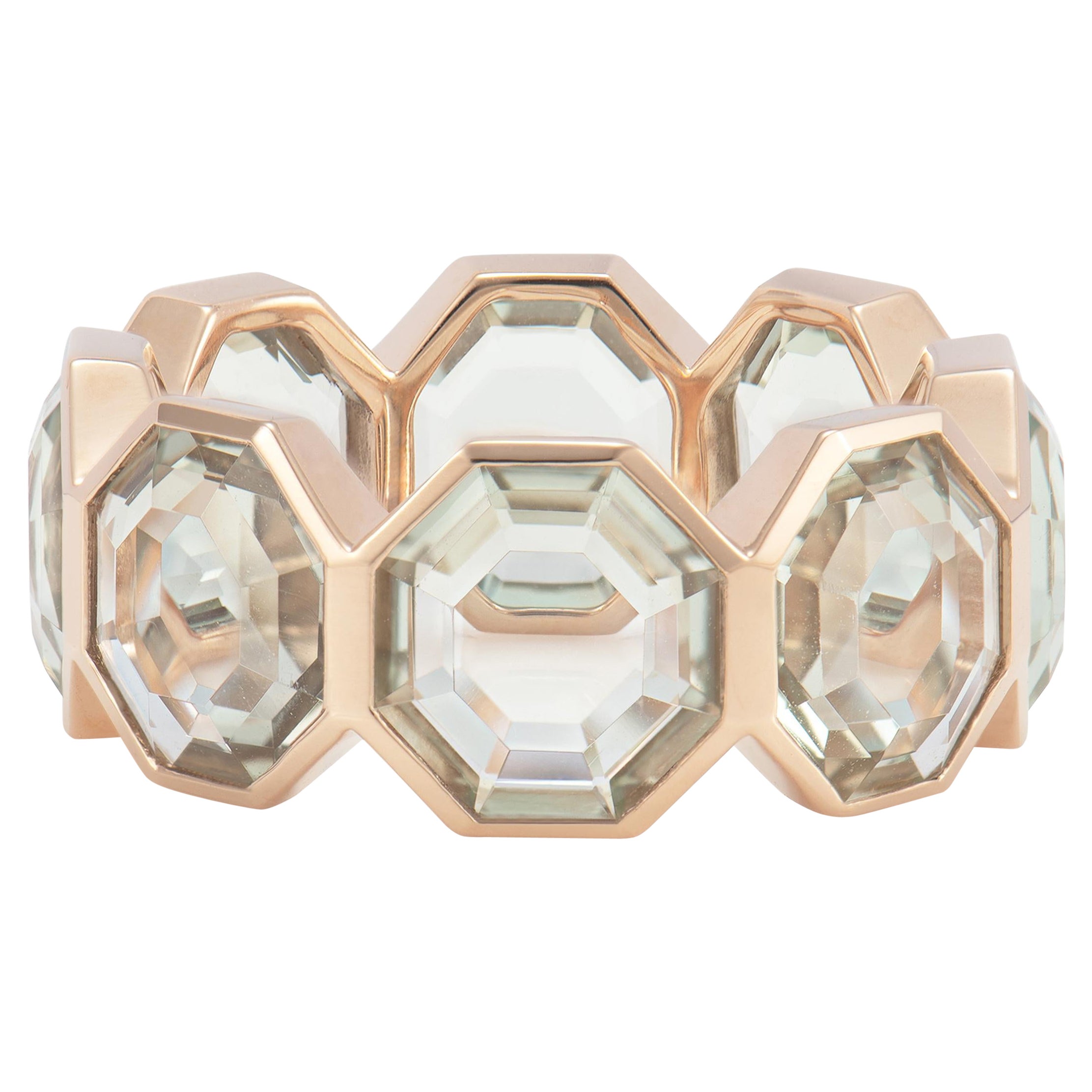 Priyashi Nahata Mint Quartz Russell Ring in 18 Karat Rose Gold
