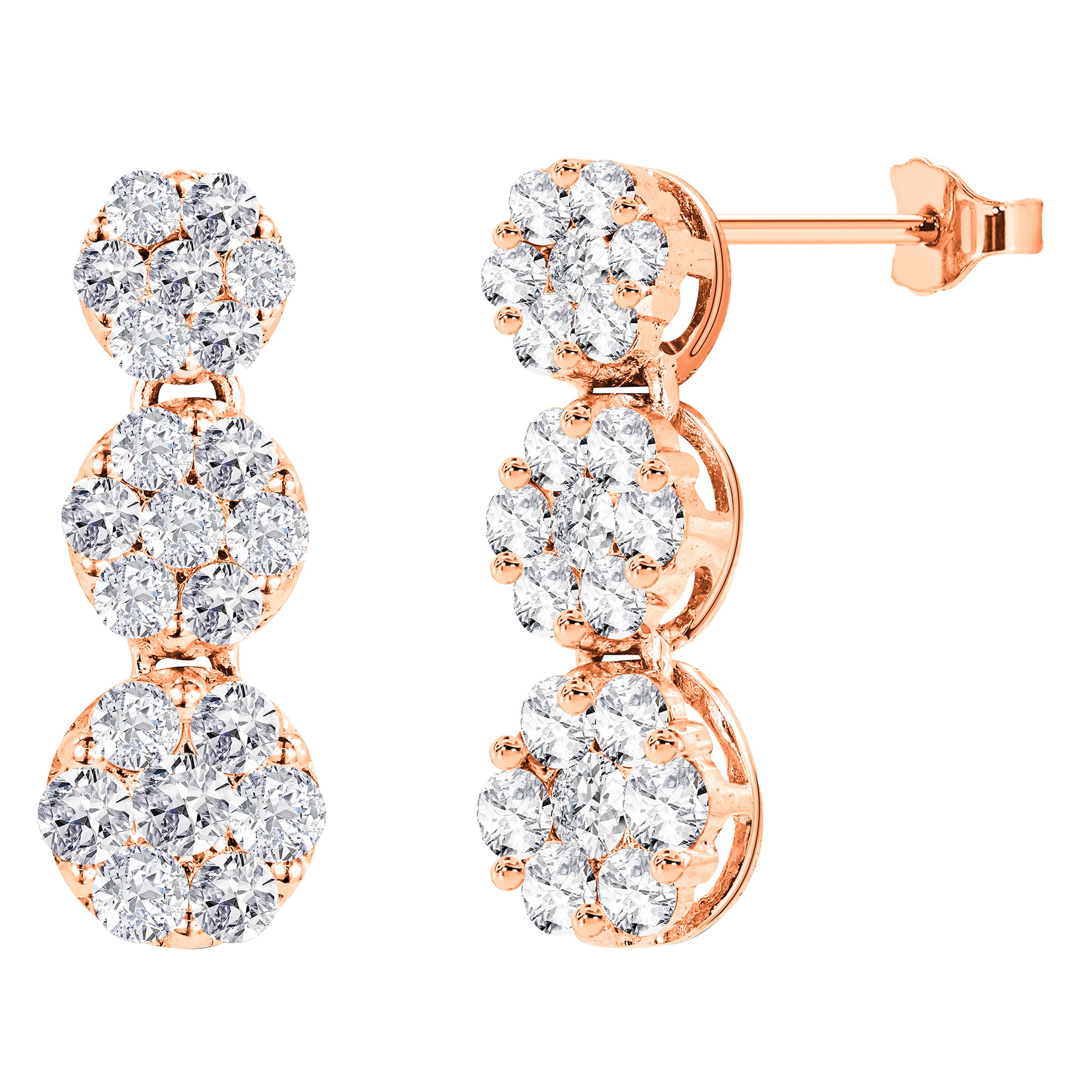 0.85ct Diamond Drop Earrings in 18k Gold For Sale