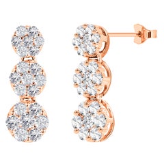 0.85ct Diamond Drop Earrings in 14k Gold