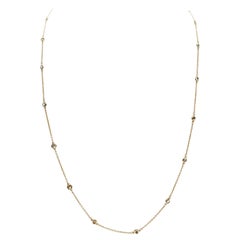 1.50 Carats 27 Stations Diamond by the Yard Necklace 14 Karat Yellow Gold